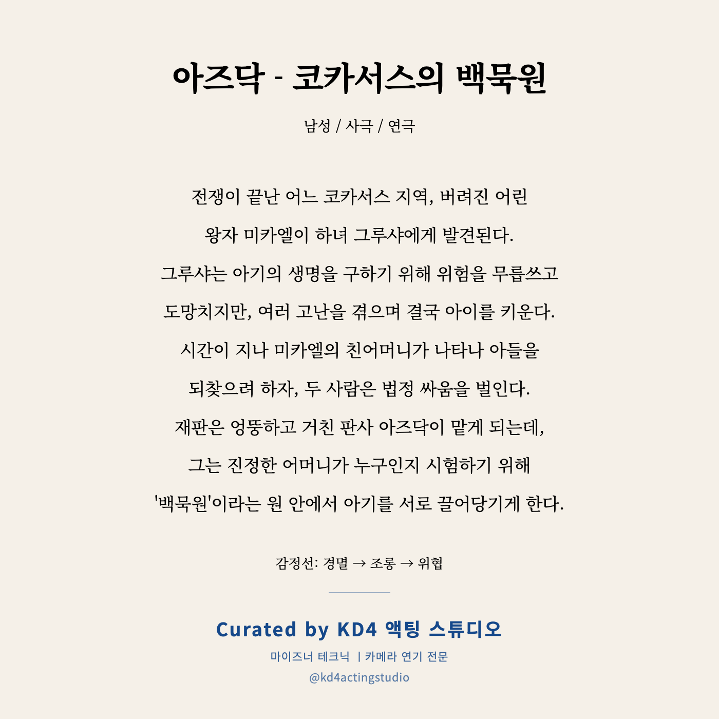 아즈닥 - 코카서스의 백묵원 독백 카드