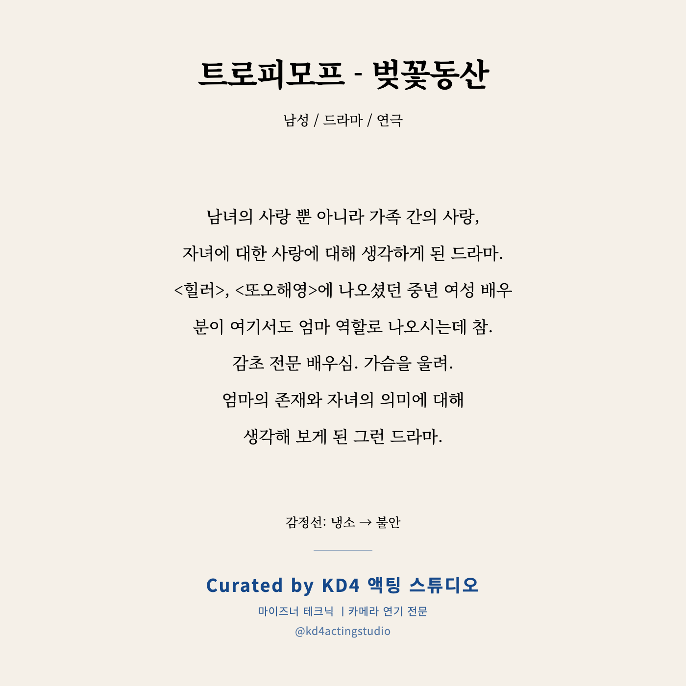 트로피모프 - 벚꽃동산 독백 카드